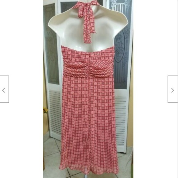 Connected Ladies Sexy Red & White Halter Dress - Picture 2 of 5